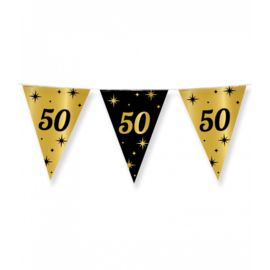 Folie vlaggenlijn zwart/goud 50 jaar