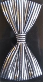 Vlinderdas zilver/zwart