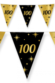Folie vlaggenlijn zwart/goud 100 jaar