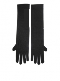 Stretch handschoen lang zwart
