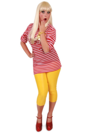 Gestreept t shirt dorustrui | Dames | Fedoki Feestwinkel Dorus trui dames | Dorus shirt Dames | Fop en Feestwinkel
