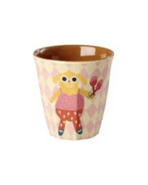 Rice kinderbekers Music Band, rose, 6 delig, melamine