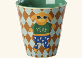 Rice kinderbekers Music Band, blauw, 6 delig, melamine