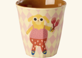 Rice kinderbekers Music Band, rose, 6 delig, melamine