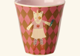 Rice kinderbekers Music Band, rose, 6 delig, melamine