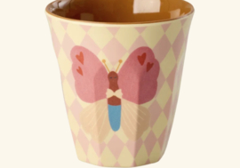 Rice kinderbekers Music Band, rose, 6 delig, melamine