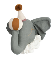 Dierenkop linnen circus olifant brown pompom hat Love Me Decoration