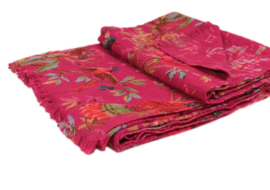 Imbarro, throw Paradise magenta 130x170 cm, 100% katoen- fuchsia-rose.