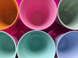 6 delige Melamine bekers Rice, medium