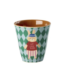 Rice kinderbekers Music Band, blauw, 6 delig, melamine