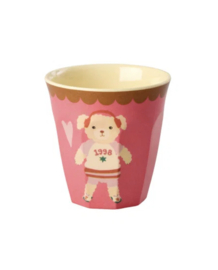 Rice kinderbekers Music Band, rose, 6 delig, melamine