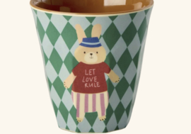 Rice kinderbekers Music Band, blauw, 6 delig, melamine