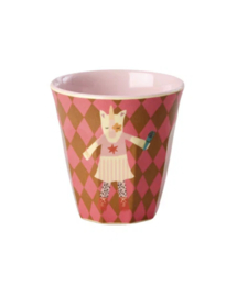 Rice kinderbekers Music Band, rose, 6 delig, melamine