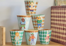 Rice kinderbekers Music Band, blauw, 6 delig, melamine