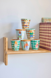 Rice kinderbekers Music Band, blauw, 6 delig, melamine