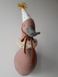 Dierenkop linnen circus duck pigeon sand pink, Love Me Decoration