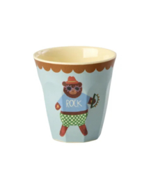Rice kinderbekers Music Band, blauw, 6 delig, melamine