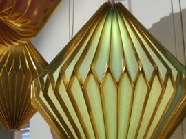 Lampion hanglamp licht turquoise/goudkl.