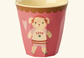 Rice kinderbekers Music Band, rose, 6 delig, melamine