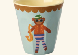 Rice kinderbekers Music Band, blauw, 6 delig, melamine