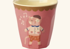 Rice kinderbekers Music Band, rose, 6 delig, melamine