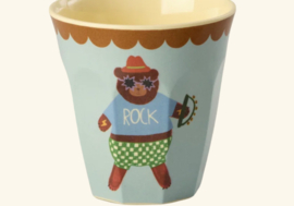 Rice kinderbekers Music Band, blauw, 6 delig, melamine