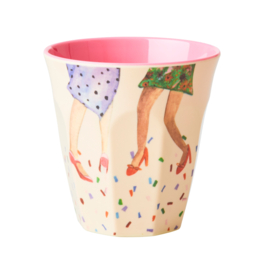 Rice Melamine beker met dansende benen/ medium per 2 bekers