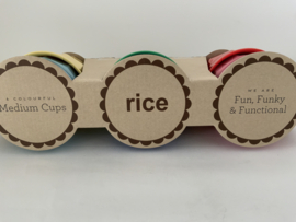 6 delige Melamine effenkleurige bekers, medium