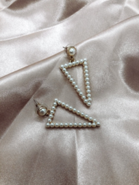 Earrings - Pearl Triangle