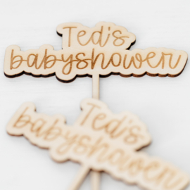 Gepersonaliseerde taarttopper • Naam's babyshower