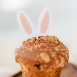 Cupcaketopper • Pasen • Topper konijnenoren