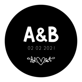 40mm rond gepersonaliseerde sticker • A&A 01.01.1001