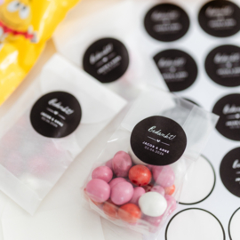 40mm rond gepersonaliseerde sticker • Bedankt! Naam & Naam + datum