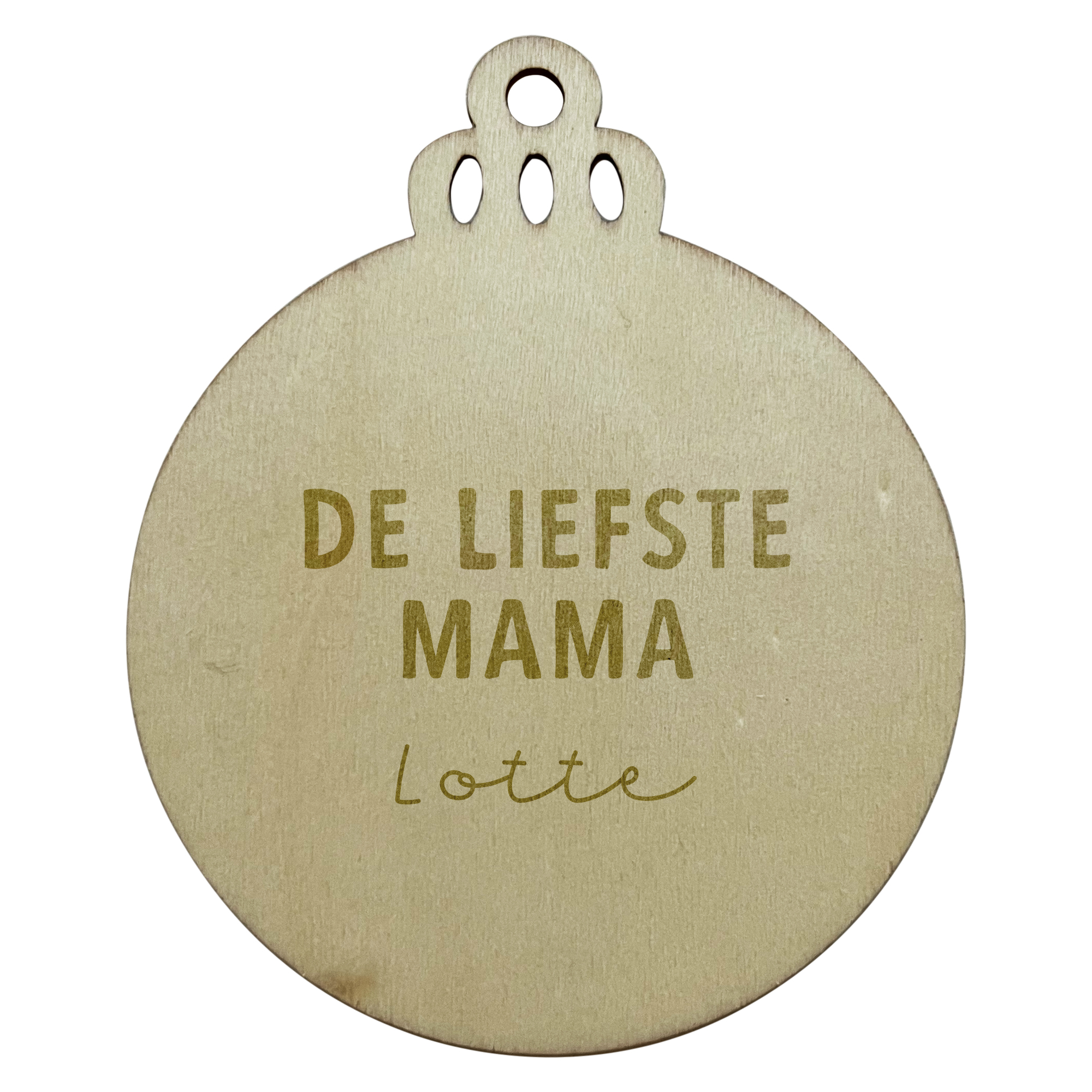 Gepersonaliseerde kerstbal gegraveerd • De liefste mama Naam