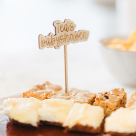 Gepersonaliseerde taarttopper • Naam's babyshower