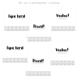 Set van 6 kerstkaarten incl. envelop • tekst