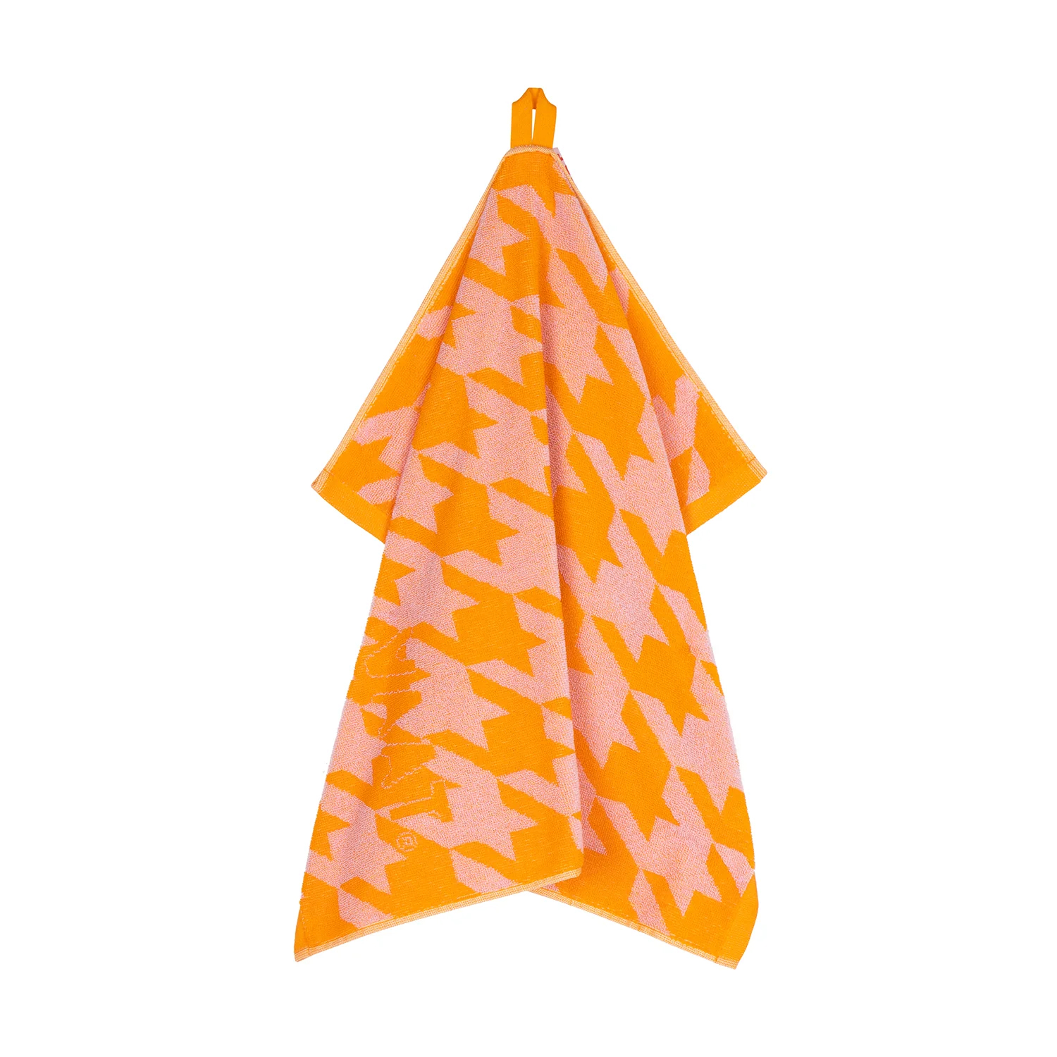 VAAT Amsterdam • Gift set | roze-oranje theedoek & handdoek 'pied de poule'