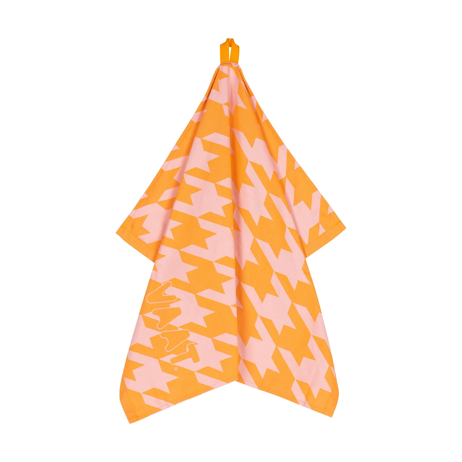 VAAT Amsterdam • Gift set | roze-oranje theedoek & handdoek 'pied de poule'