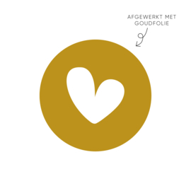 Sticker hart, goud • ø40mm (10 stuks)