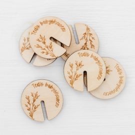 Gepersonaliseerde glashanger • Naam's babyshower • takje • 5 stuks