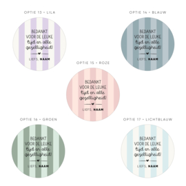 40mm rond gepersonaliseerde sticker • Bedankt! Naam & Naam + datum