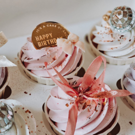 Gepersonaliseerde cake charm • half rondje op maat • 5 stuks