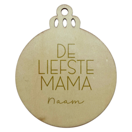 Gepersonaliseerde kerstbal gegraveerd • De liefste mama Naam