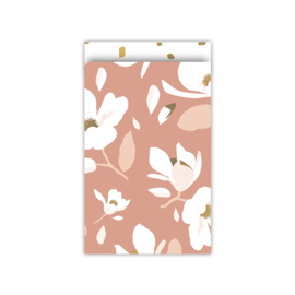 Cadeauzakjes • Flowers roze • 12 x 19 cm • 5 stuks
