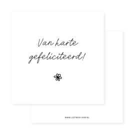 Minikaartje 85x85 • Van harte gefeliciteerd!