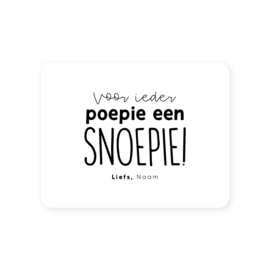 70x54mm gepersonaliseerde sticker • Voor ieder poepie een snoepie! Liefs, Naam