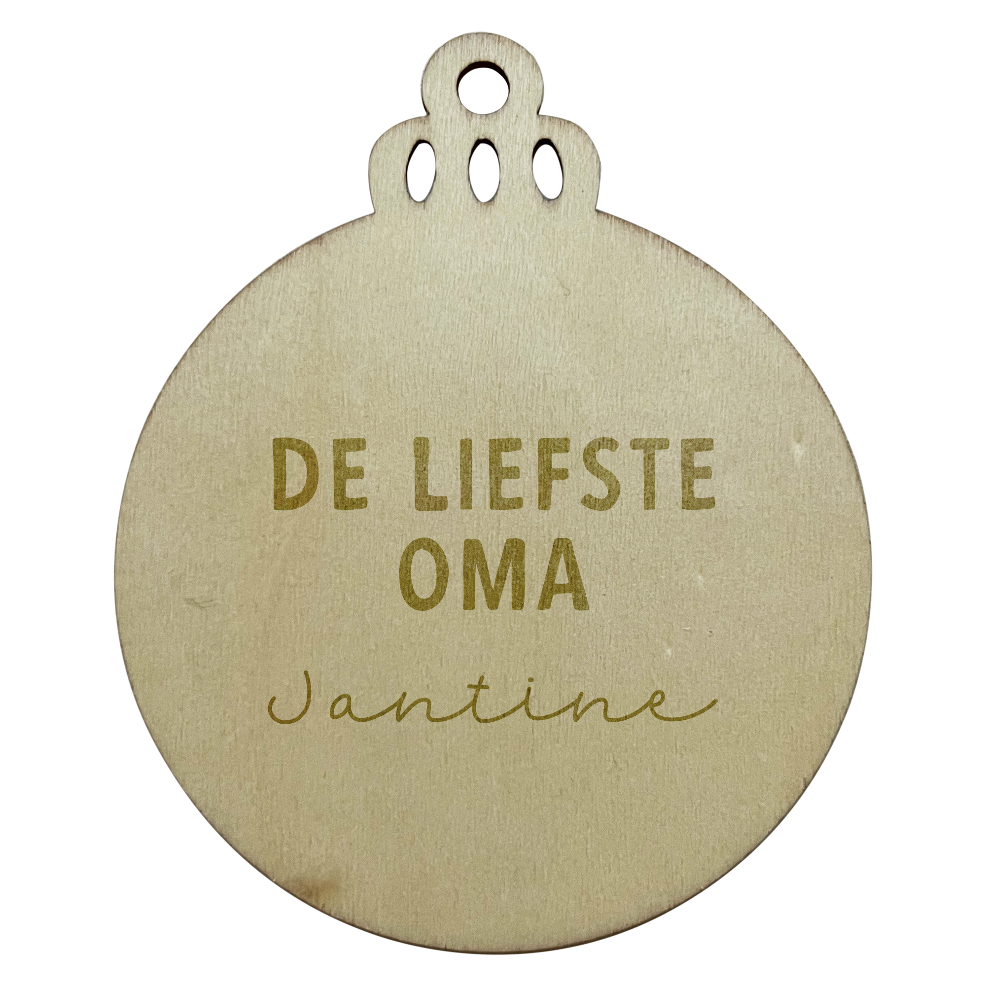 Gepersonaliseerde kerstbal gegraveerd • De liefste oma Naam