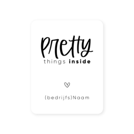 Gepersonaliseerde sticker • Pretty things inside // 54x70mm