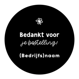 40mm rond gepersonaliseerde sticker • Bedankt voor je bestelling! (bedrijfs)naam