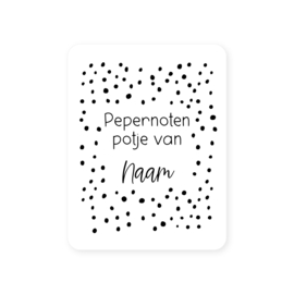 54x70mm gepersonaliseerde sticker • Pepernoten potje van Naam